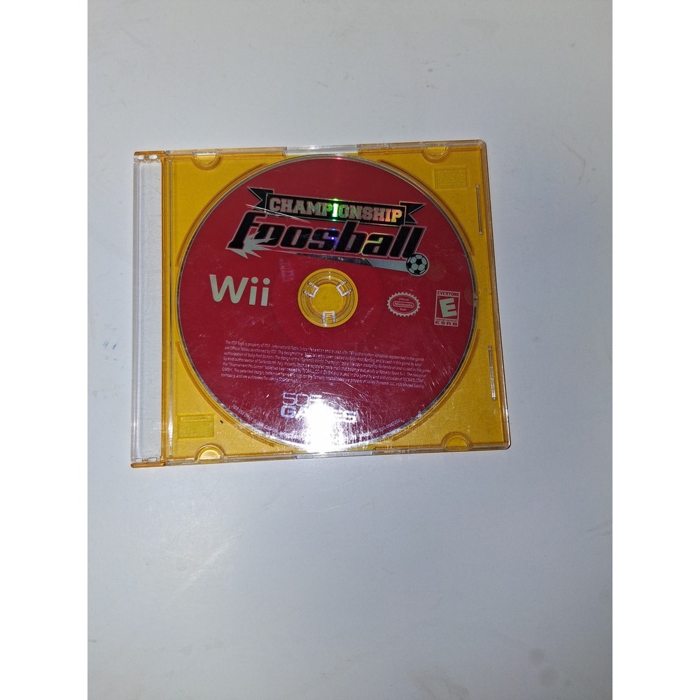 Championship Foosball Wii Game Yellow Case Disc Only Soccer Family Fun